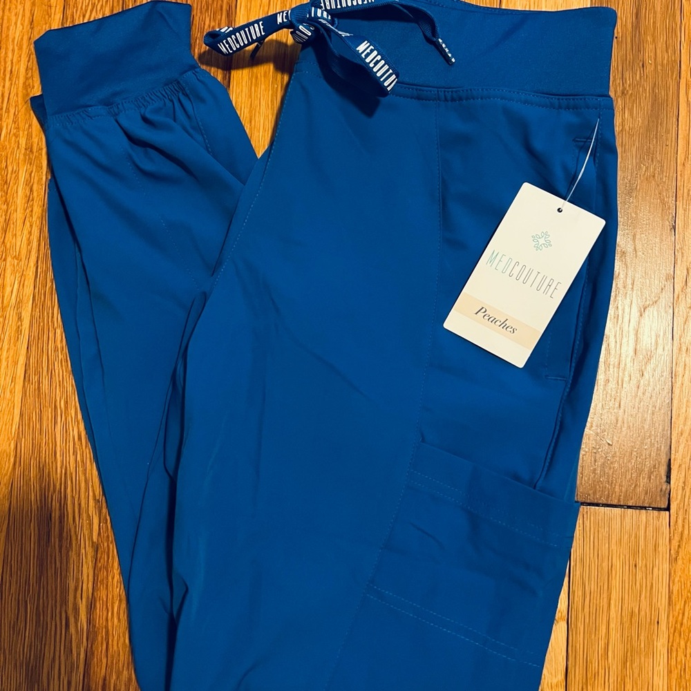 Med Couture Royal Blue Scrub Joggers, X-Small Petite